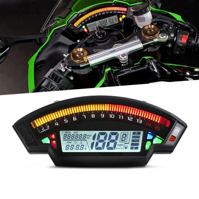 2020 m. LCD skaitmeninis spidometras 14000 aps/min 6 pavarų 199 km/h motociklo odometras 1,2,4 cilindrų matuokliui universalus
