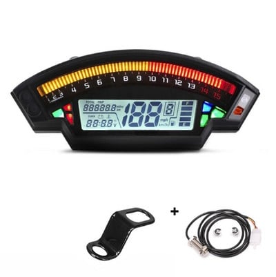 2020 m. LCD skaitmeninis spidometras 14000 aps/min 6 pavarų 199 km/h motociklo odometras 1,2,4 cilindrų matuokliui universalus