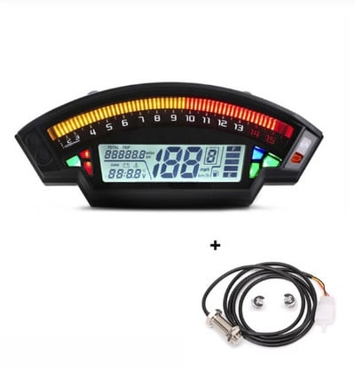 2020 m. LCD skaitmeninis spidometras 14000 aps/min 6 pavarų 199 km/h motociklo odometras 1,2,4 cilindrų matuokliui universalus