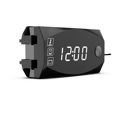 AOZBZ Auto hodiny 12V 2 v 1 digitálny LED displej merače voltmeter indikátor ukazovateľ panel merač pre auto auto motocykel príslušenstvo