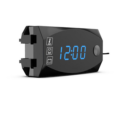 AOZBZ Auto hodiny 12V 2 v 1 digitálny LED displej merače voltmeter indikátor ukazovateľ panel merač pre auto auto motocykel príslušenstvo