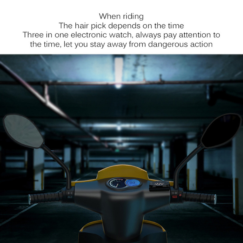 AOZBZ Auto hodiny 12V 2 v 1 digitálny LED displej merače voltmeter indikátor ukazovateľ panel merač pre auto auto motocykel príslušenstvo