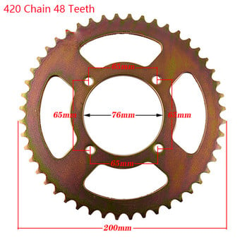 420 Αλυσίδες 25T/37T/39T/41T/43T/48T Γρανάζια αλυσίδας μοτοσικλετών Πίσω πίσω οδοντωτός τροχός για 110cc 125cc 140cc Dirt Pit Bike Go-kart