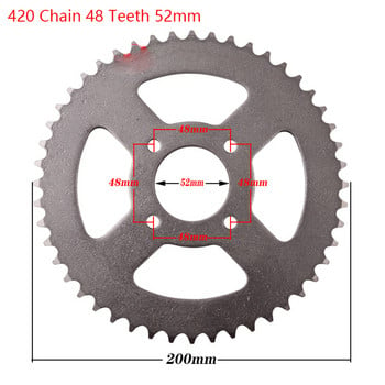 420 Αλυσίδες 25T/37T/39T/41T/43T/48T Γρανάζια αλυσίδας μοτοσικλετών Πίσω πίσω οδοντωτός τροχός για 110cc 125cc 140cc Dirt Pit Bike Go-kart