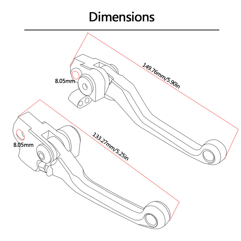 Motocross Dirt Bike stabdžių sankabos svirtys, skirtos EXC 125 200 250 300 400 450 500 530 Exc 2011 2012 2014 2015 2016 2017 2018 2019 20