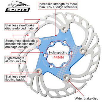IIIPRO Велосипед 140 160 180 203 мм ротор на дисковата спирачка, плаващ, удебелен, анодизиран, бързо охлаждащ се ултралек диск 2022 Нов