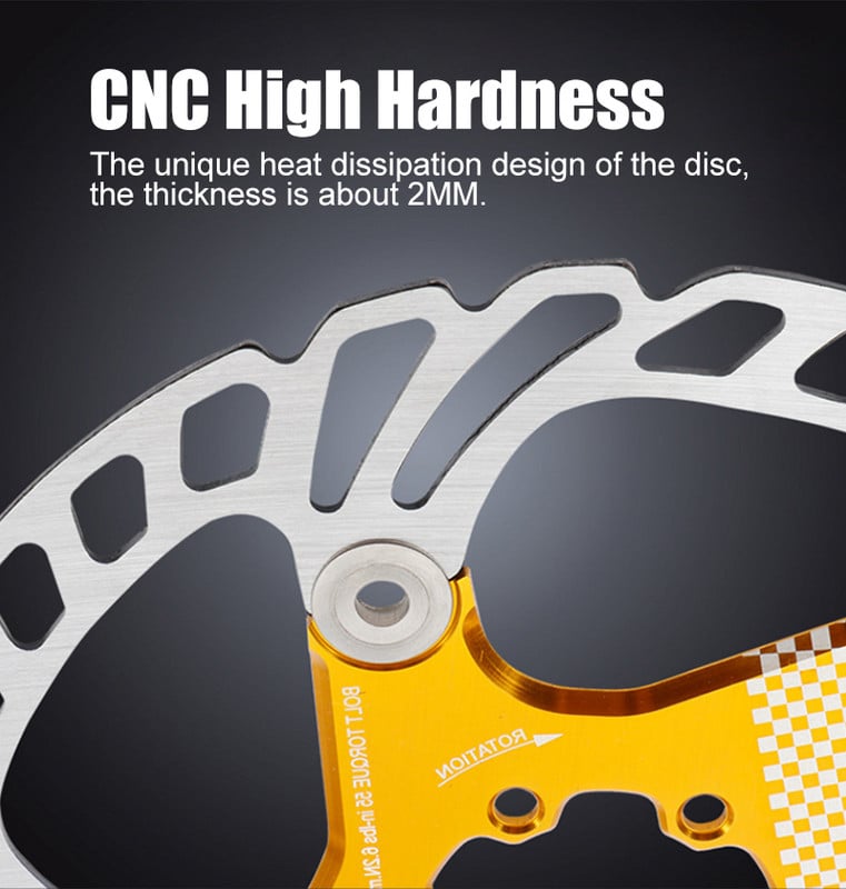 IIIPRO Bicykel 140 160 180 203 mm kotúčová brzda s plávajúcim zahusťovaním, eloxovaný, rýchlo chladiaci, ultraľahký kotúč, 2022, nový