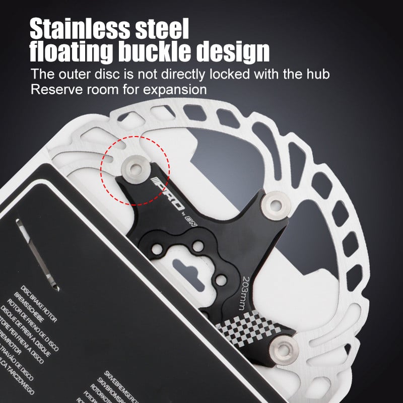 IIIPRO Bicykel 140 160 180 203 mm kotúčová brzda s plávajúcim zahusťovaním, eloxovaný, rýchlo chladiaci, ultraľahký kotúč, 2022, nový
