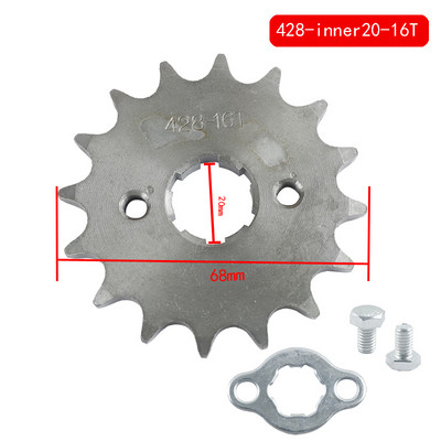 428# 20mm 15 16 17 18 19T priekinio variklio žvaigždutės pavaros dalys, skirtos Taotao Kayo BSE Xmotos Apollo SSR 110 125cc