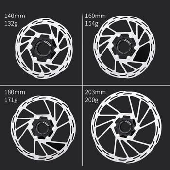 IIIPRO Centerlock Ротор MTB шосеен велосипед Разсейване на топлината Охлаждащ диск Централно заключване 140/160/180/ 203 мм Централно заключване на ротора на дисковата спирачка