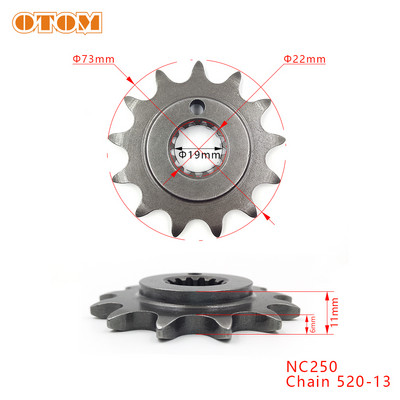 OTOM motorkerékpár első lánc lánckerék 520 lánc 13T 14T lánckerék ZONGSHEN NC250 NC 250CC Xmotos KAYO T4 T6 K6 RX3 BSE kerékpárokhoz