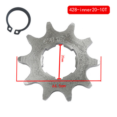 428# Lanț 7/20MM 10T 11T 12T 13T 14T 15T 16T 17T 18T 19T Dinți Pinion față pentru motor pentru ATV-uri Dirt Bike de 50 cc până la 125 cc
