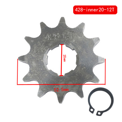 428# Lanț 7/20MM 10T 11T 12T 13T 14T 15T 16T 17T 18T 19T Dinți Pinion față pentru motor pentru ATV-uri Dirt Bike de 50 cc până la 125 cc