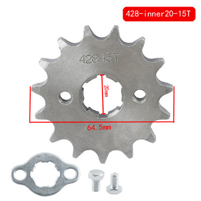 428# Lanț 7/20MM 10T 11T 12T 13T 14T 15T 16T 17T 18T 19T Dinți Pinion față pentru motor pentru ATV-uri Dirt Bike de 50 cc până la 125 cc
