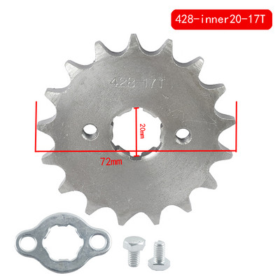 428# Lanț 7/20MM 10T 11T 12T 13T 14T 15T 16T 17T 18T 19T Dinți Pinion față pentru motor pentru ATV-uri Dirt Bike de 50 cc până la 125 cc