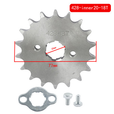 428# Lanț 7/20MM 10T 11T 12T 13T 14T 15T 16T 17T 18T 19T Dinți Pinion față pentru motor pentru ATV-uri Dirt Bike de 50 cc până la 125 cc