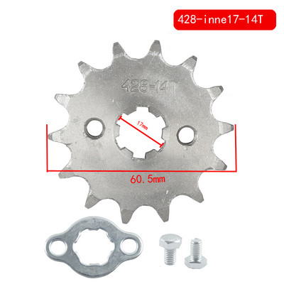 428# Lanț 7/20MM 10T 11T 12T 13T 14T 15T 16T 17T 18T 19T Dinți Pinion față pentru motor pentru ATV-uri Dirt Bike de 50 cc până la 125 cc