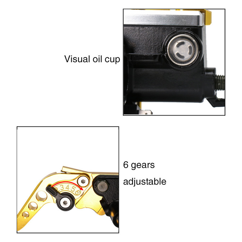 ZSDTRP 7/8" universālā motocikla hidrauliskā bremžu sajūga galvenā cilindra rezervuāra svira Fit 50cc-300cc Sport Bike Street Bike