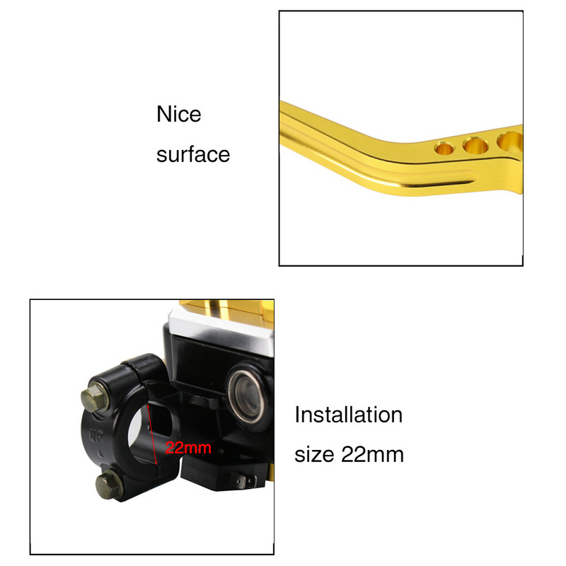 ZSDTRP 7/8" universālā motocikla hidrauliskā bremžu sajūga galvenā cilindra rezervuāra svira Fit 50cc-300cc Sport Bike Street Bike