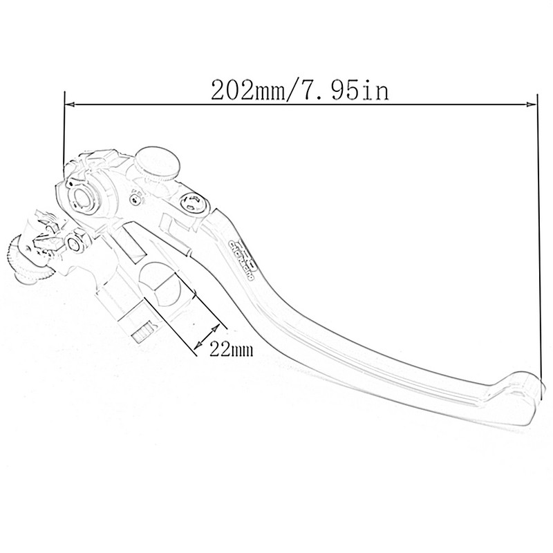 Universali 7/8" 22 mm motociklo sulankstoma kabelio vielos sankabos svirtis kairioji rankena, skirta Yamaha Honda Suzuki Kawasaki Aprilia Ducati