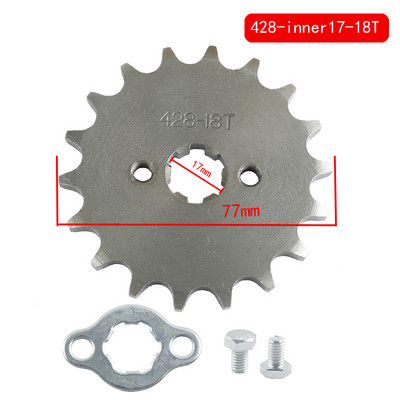 Motociklo grandinės transmisija 428# 17mm 10 11 12 13 14 15 16 17 18 19 Dantyta priekinė variklio žvaigždutė KAYO BSE SSR SDG dalims