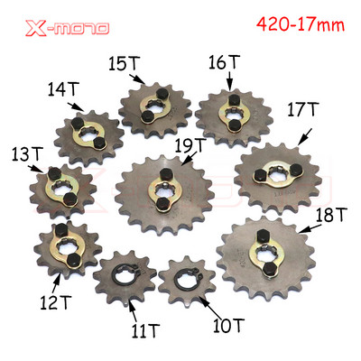 420 10T 11T 12T 13T 14T 15T 16T 17T 18T 19T Zubové ozubené koleso motora s vnútorným priemerom 17 mm pre diely motocykla Doprava zdarma