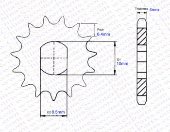 9 10 11 12 13 14 15 Tooth 9T 10T 11T 12T 13T 14T 15T T8F Sprocket 10MM For Razor EVO IZIP 500W 1000W Ηλεκτρικό σκούτερ