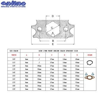 428# 17 мм предно зъбно колело на двигателя 10 11 12 13 14 15 16 17 18 19T зъб за Dirt Pit Bike ATV Quad Go Kart Бъги Скутер Мотоциклет