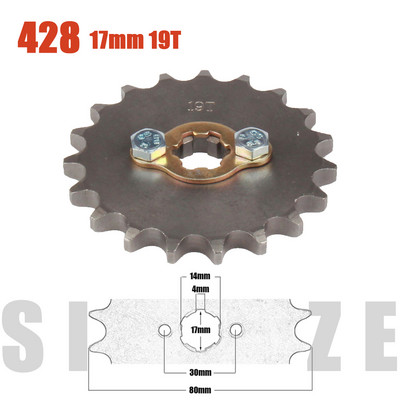 428# 17mm-es első motor lánckerék 10 11 12 13 14 15 16 17 18 19T fog a Dirt Pit Bike ATV Quad Go Kart Buggy Scooter motorkerékpárhoz