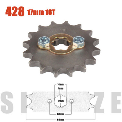 428# 17mm-es első motor lánckerék 10 11 12 13 14 15 16 17 18 19T fog a Dirt Pit Bike ATV Quad Go Kart Buggy Scooter motorkerékpárhoz