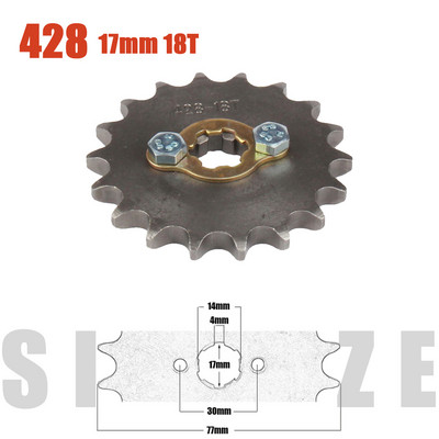 428# 17mm-es első motor lánckerék 10 11 12 13 14 15 16 17 18 19T fog a Dirt Pit Bike ATV Quad Go Kart Buggy Scooter motorkerékpárhoz