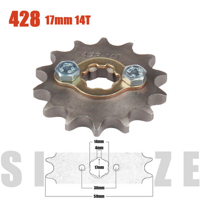 428# 17mm-es első motor lánckerék 10 11 12 13 14 15 16 17 18 19T fog a Dirt Pit Bike ATV Quad Go Kart Buggy Scooter motorkerékpárhoz