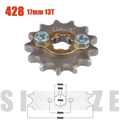 428# 17mm-es első motor lánckerék 10 11 12 13 14 15 16 17 18 19T fog a Dirt Pit Bike ATV Quad Go Kart Buggy Scooter motorkerékpárhoz
