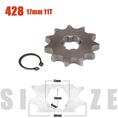 428# 17mm-es első motor lánckerék 10 11 12 13 14 15 16 17 18 19T fog a Dirt Pit Bike ATV Quad Go Kart Buggy Scooter motorkerékpárhoz