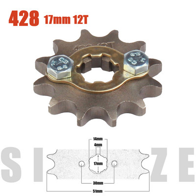 428# 17mm-es első motor lánckerék 10 11 12 13 14 15 16 17 18 19T fog a Dirt Pit Bike ATV Quad Go Kart Buggy Scooter motorkerékpárhoz