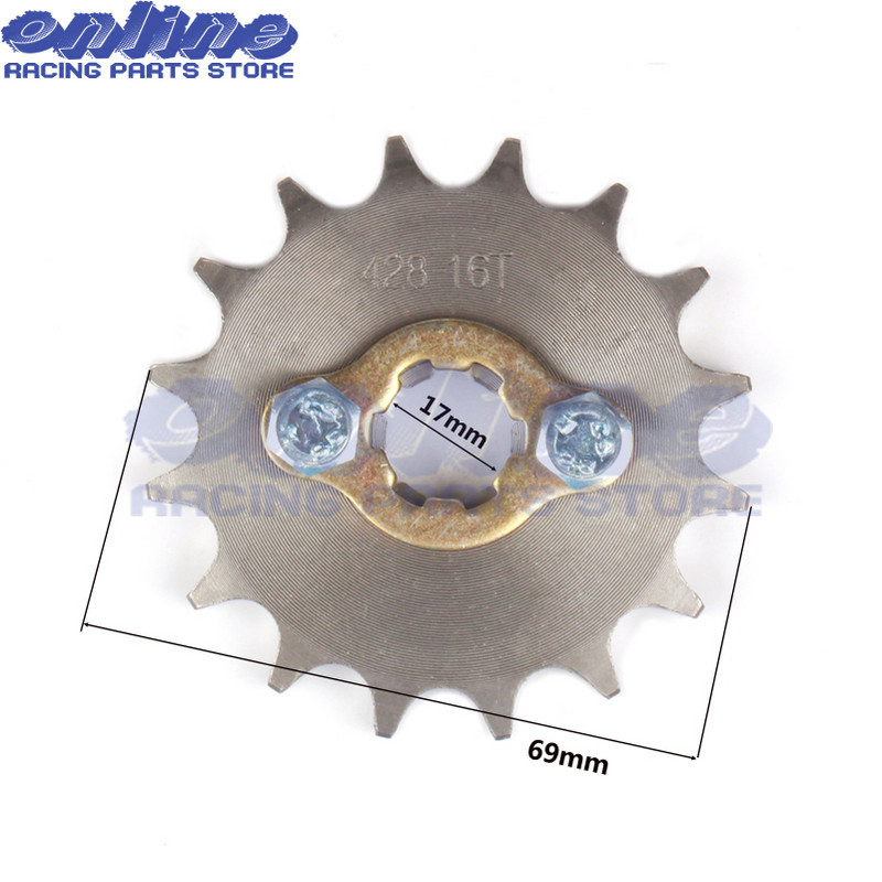 428# 17mm-es első motor lánckerék 10 11 12 13 14 15 16 17 18 19T fog a Dirt Pit Bike ATV Quad Go Kart Buggy Scooter motorkerékpárhoz