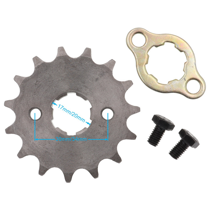 Преден двигател 428# 10T 11T 12T 13T 14T 15T 16T 17T 18T 19T зъби 17mm 20mm верижно зъбно колело с фиксираща плоча