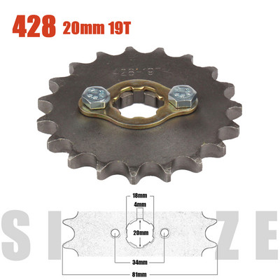 428# 20mm 10T-19T első motor lánckerék KAYO BSE SSR SDG Dirt Pit Bike ATV Quad Go Kart Moped Buggy Scooter motorkerékpárhoz