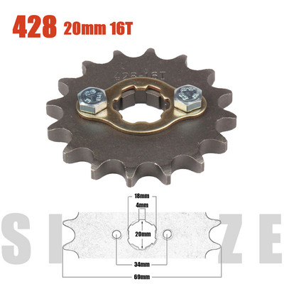 428# 20mm 10T-19T első motor lánckerék KAYO BSE SSR SDG Dirt Pit Bike ATV Quad Go Kart Moped Buggy Scooter motorkerékpárhoz