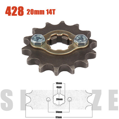 428# 20mm 10T-19T első motor lánckerék KAYO BSE SSR SDG Dirt Pit Bike ATV Quad Go Kart Moped Buggy Scooter motorkerékpárhoz