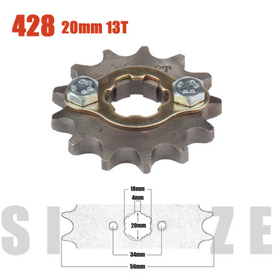428# 20mm 10T-19T első motor lánckerék KAYO BSE SSR SDG Dirt Pit Bike ATV Quad Go Kart Moped Buggy Scooter motorkerékpárhoz