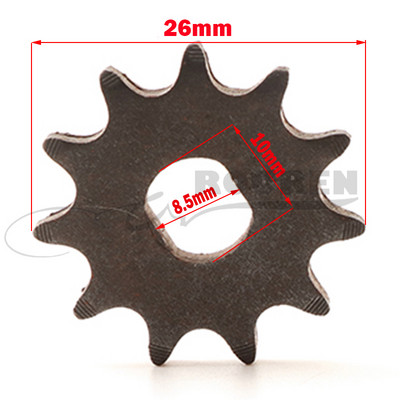 25H/T8F 11T 10MM/8MM 2 taktų 49CC VARIKLIS Mini kišeninis dviračio priekinė žvaigždutė