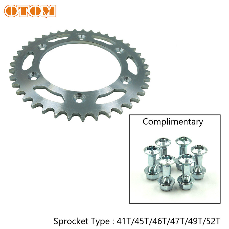OTOM 41T 45T 46T 47T 49T 52T motorkerékpár acél hátsó lánc lánckerék kerékpár kazetta KTM EXC SX SXF XCF-W SMR 250 450 520 525
