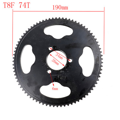 Zadné ozubené koleso T8F 35t 44t 54t 64t 68t 74t zuby 26/29/34/54mm pre mini motocykel, štvorkolku, štvorkolku, blatník 47cc 49cc diely