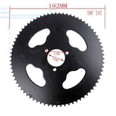 Zadné ozubené koleso T8F 35t 44t 54t 64t 68t 74t zuby 26/29/34/54mm pre mini motocykel, štvorkolku, štvorkolku, blatník 47cc 49cc diely