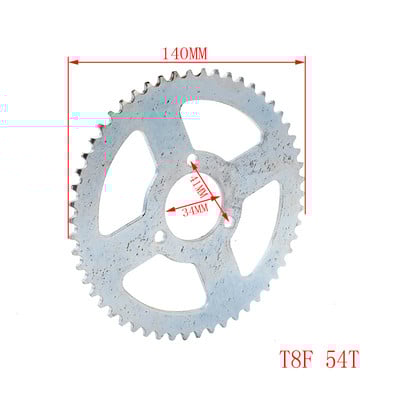 Zadné ozubené koleso T8F 35t 44t 54t 64t 68t 74t zuby 26/29/34/54mm pre mini motocykel, štvorkolku, štvorkolku, blatník 47cc 49cc diely