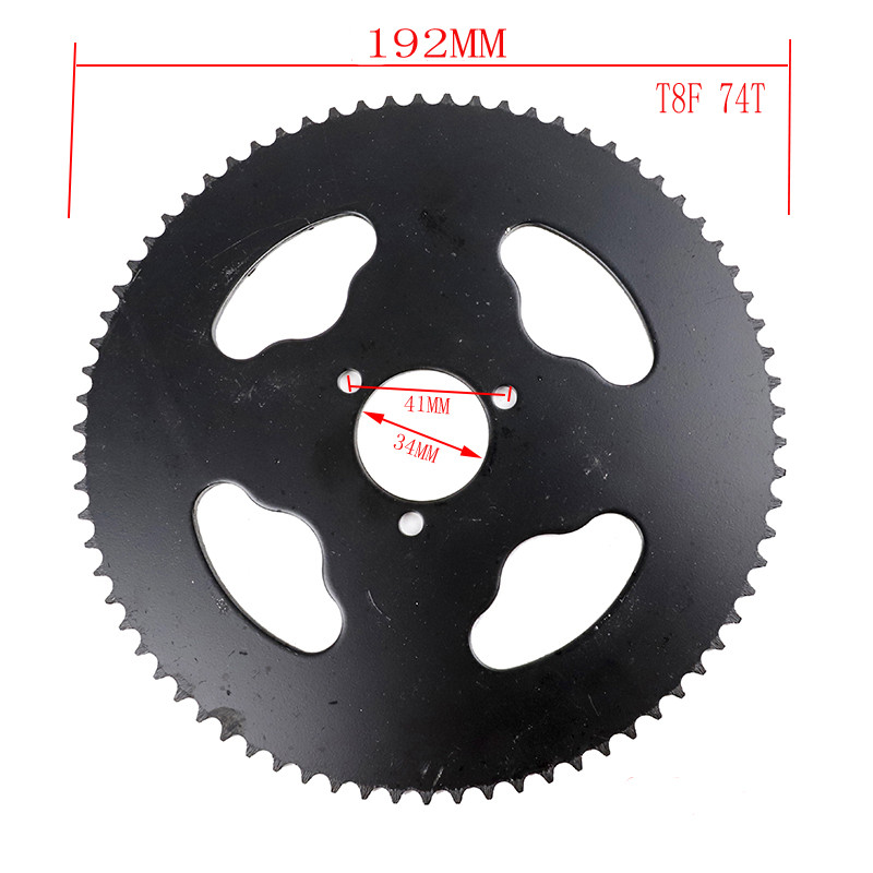 Zadné ozubené koleso T8F 35t 44t 54t 64t 68t 74t zuby 26/29/34/54mm pre mini motocykel, štvorkolku, štvorkolku, blatník 47cc 49cc diely