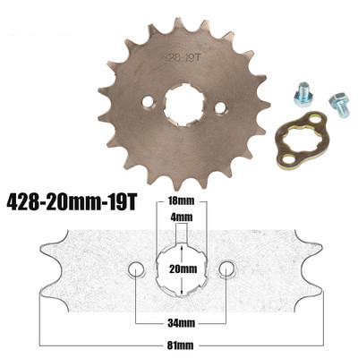428# 20mm 10 11 12 13 14 15 16 17 18 19 T fogas első motorlánc lánckerék Dirt Pit Bike Monkey ATV Quad Go Karthoz