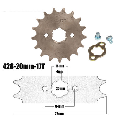 428# 20mm 10 11 12 13 14 15 16 17 18 19 T fogas első motorlánc lánckerék Dirt Pit Bike Monkey ATV Quad Go Karthoz