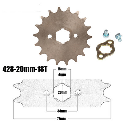 428# 20mm 10 11 12 13 14 15 16 17 18 19 T fogas első motorlánc lánckerék Dirt Pit Bike Monkey ATV Quad Go Karthoz